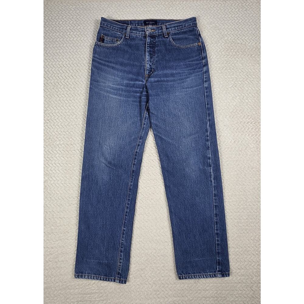 Vintage Guess Jeans Workwear Men’s W32 L30 Blue Straight Leg Denim Made In...